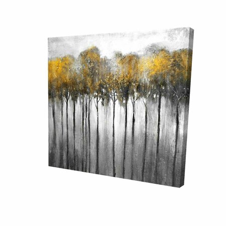 FONDO 32 x 32 in. Abstract Yellow Forest-Print on Canvas FO2787984